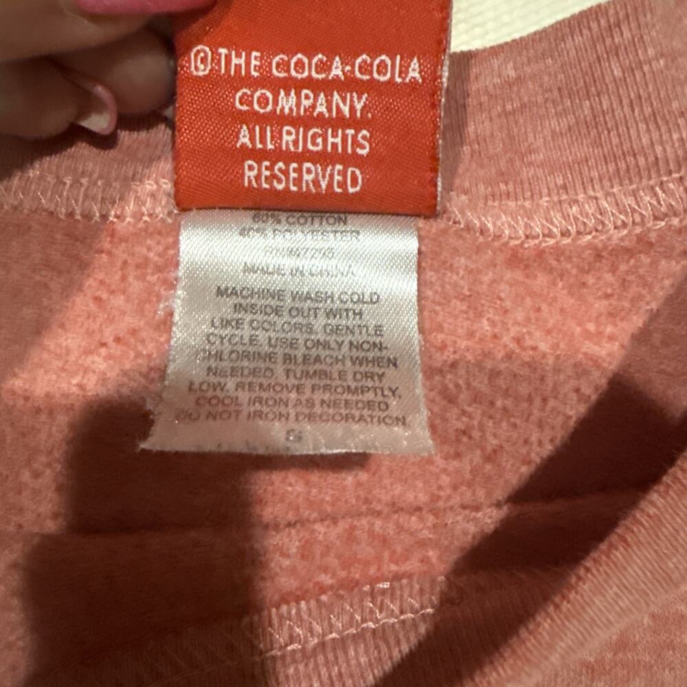 Coca-Cola Pink Enjoy Logo Sweatshirt Size Small - Picture 3 of 6